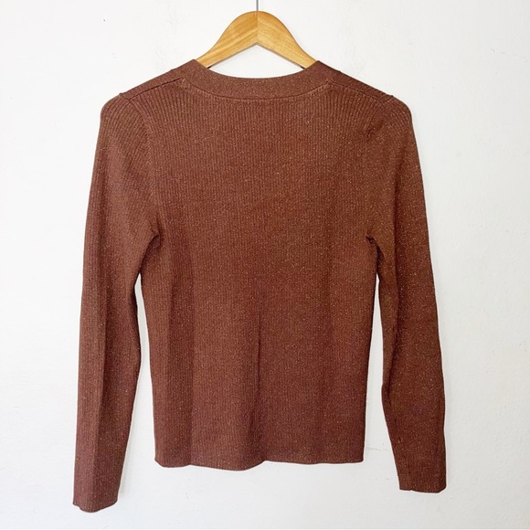 Anthropologie Brown V-Neck Sweater - Picture 7 of 9